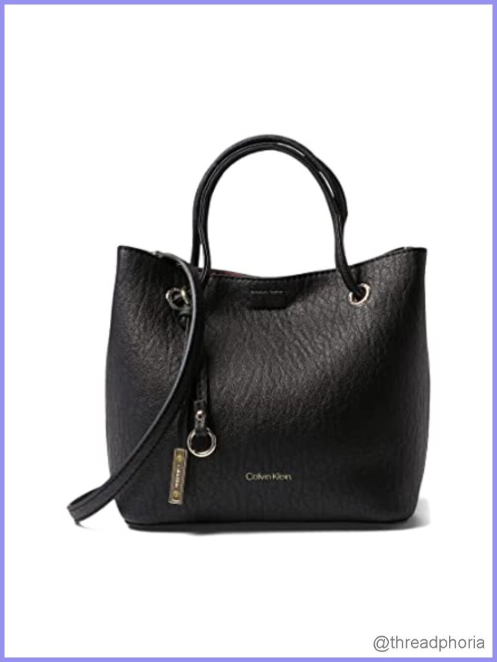 Mini Tote Crossbody Handbag PVC Removable Strap Zip Pouch